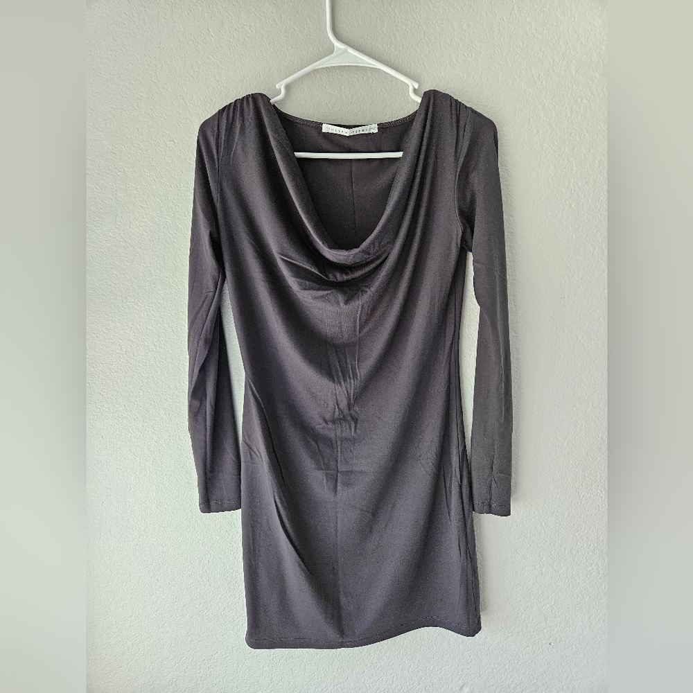 Susana Monaco Long Sleeve Dark Gray Dress - Size S